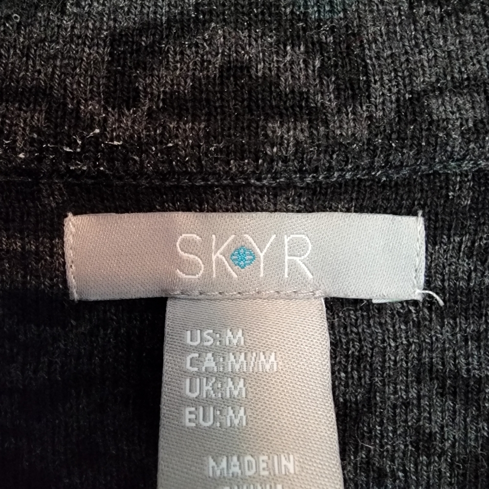 SKYR black gray Double Zip Sweater Knit Tunic Jacket SZ Medium - Picture 5 of 9